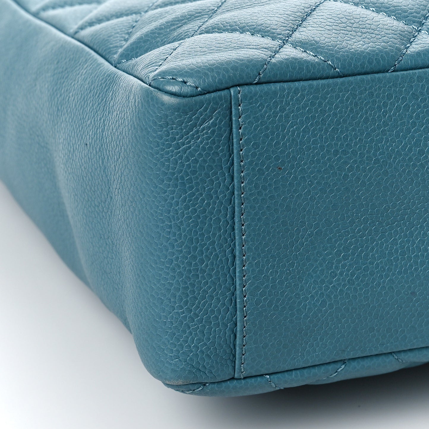 Caviar Quilted Petit Shopping Tote PST Blue