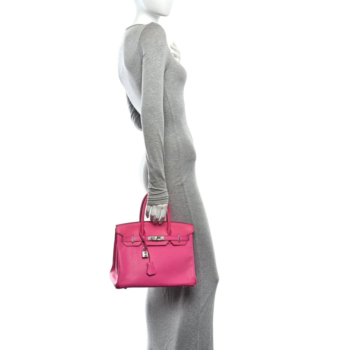 Chevre De Coromandel Birkin 30 Rose Shocking