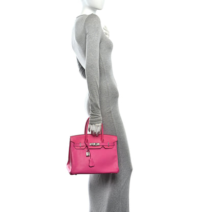Hermes Chevre De Coromandel Birkin 30 Rose Shocking 2 of 16