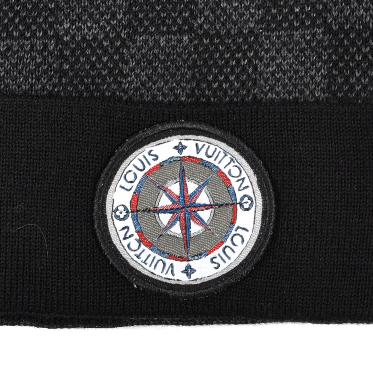 Louis Vuitton Wool Bonnet Petit Damier Graphite Beanie Hat Black Grey 3 of 5