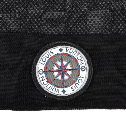Louis Vuitton Wool Bonnet Petit Damier Graphite Beanie Hat Black Grey 3 of 5