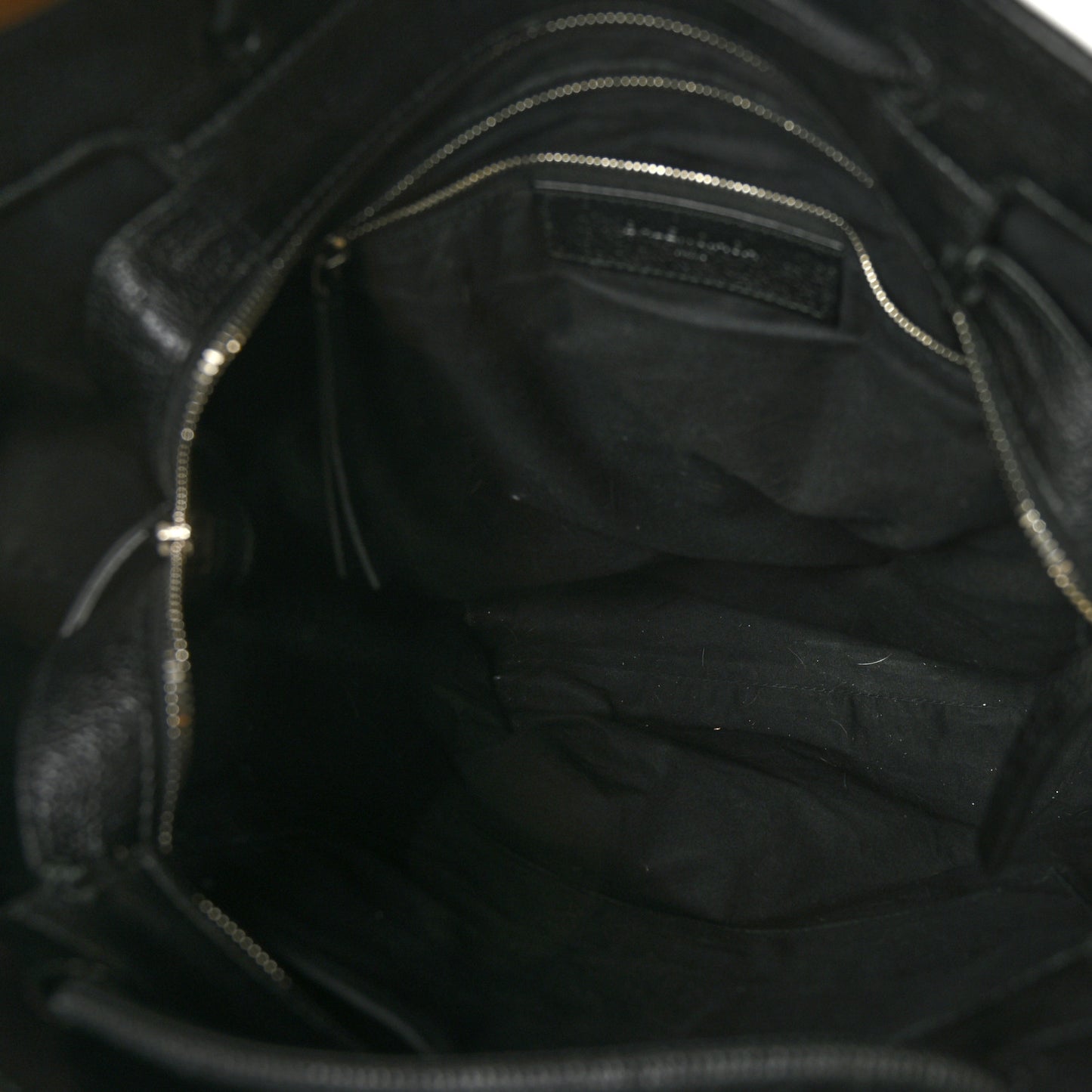 Calfskin Medium Logo North South Shopping Tote Black