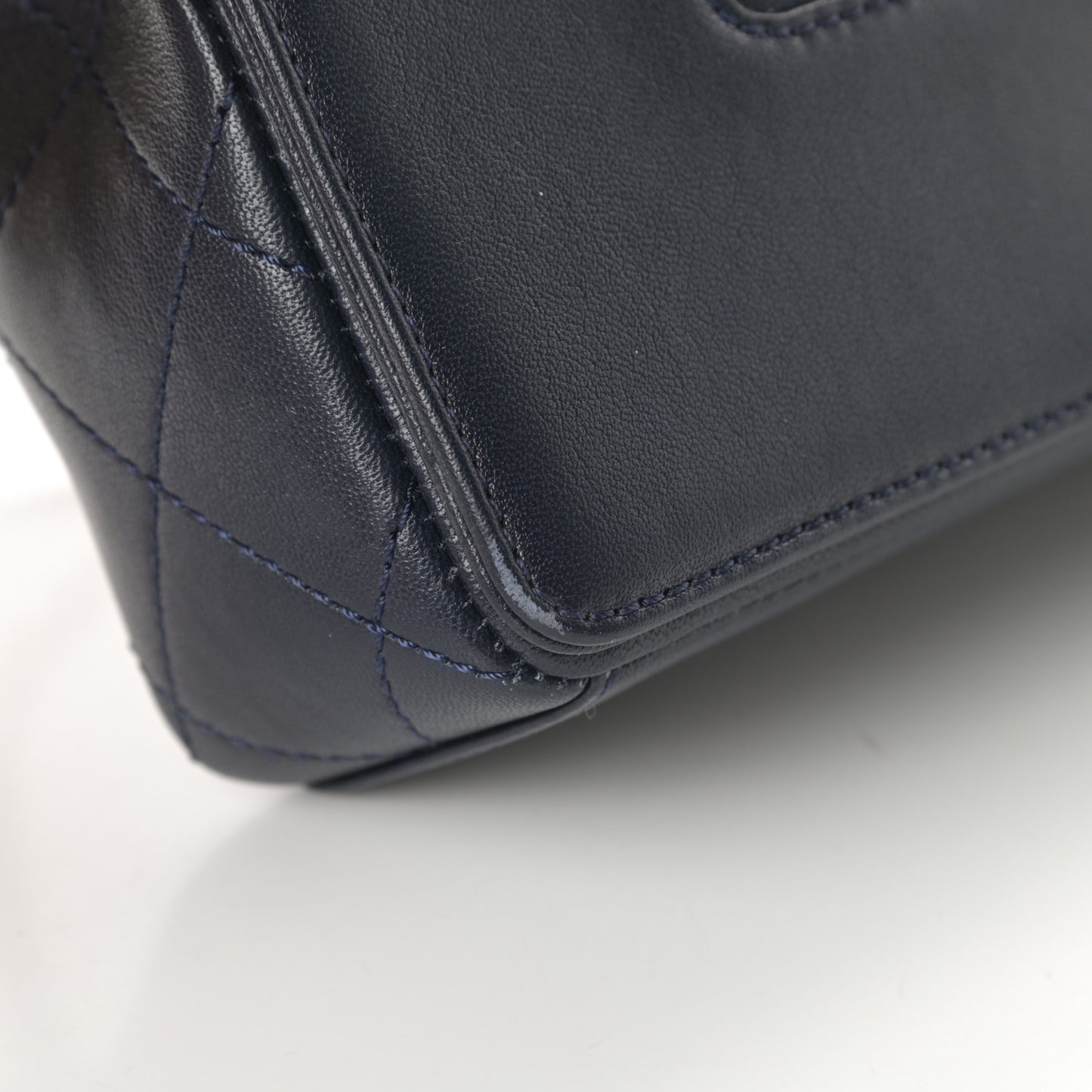 Sheepskin Quilted Medium Vintage Mademoiselle Flap Dark Navy