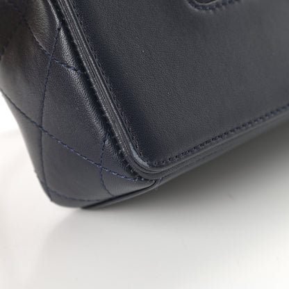 Chanel Sheepskin Quilted Medium Vintage Mademoiselle Flap Dark Navy 13 of 14