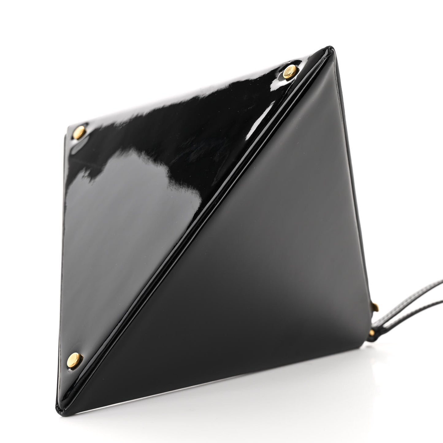 Patent Pyramid Clutch Black