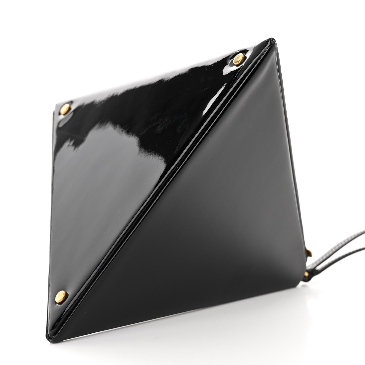 Saint Laurent Patent Pyramid Clutch Black 9 of 9
