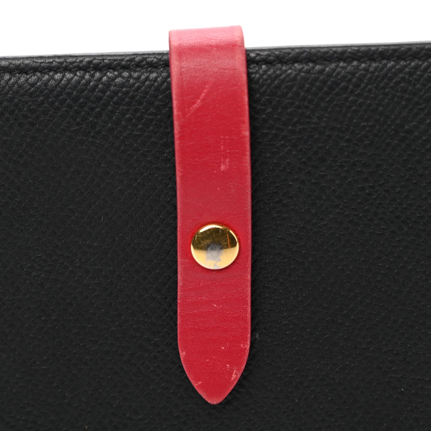 Celine Grained Calfskin Large Multifunction Strap Wallet Black Pink 10 of 10