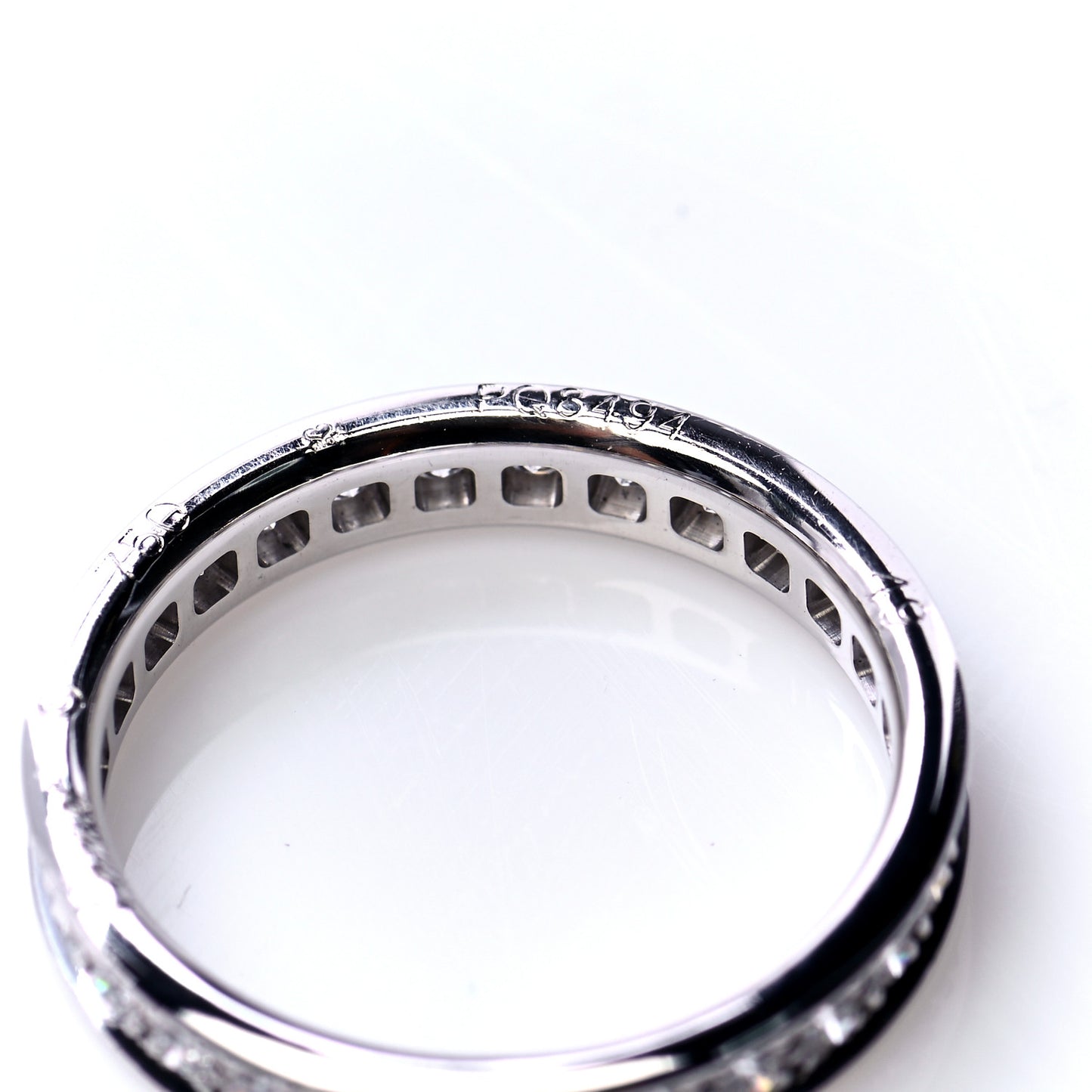 18K White Gold Diamond Ballerine Wedding Band Ring 49 5