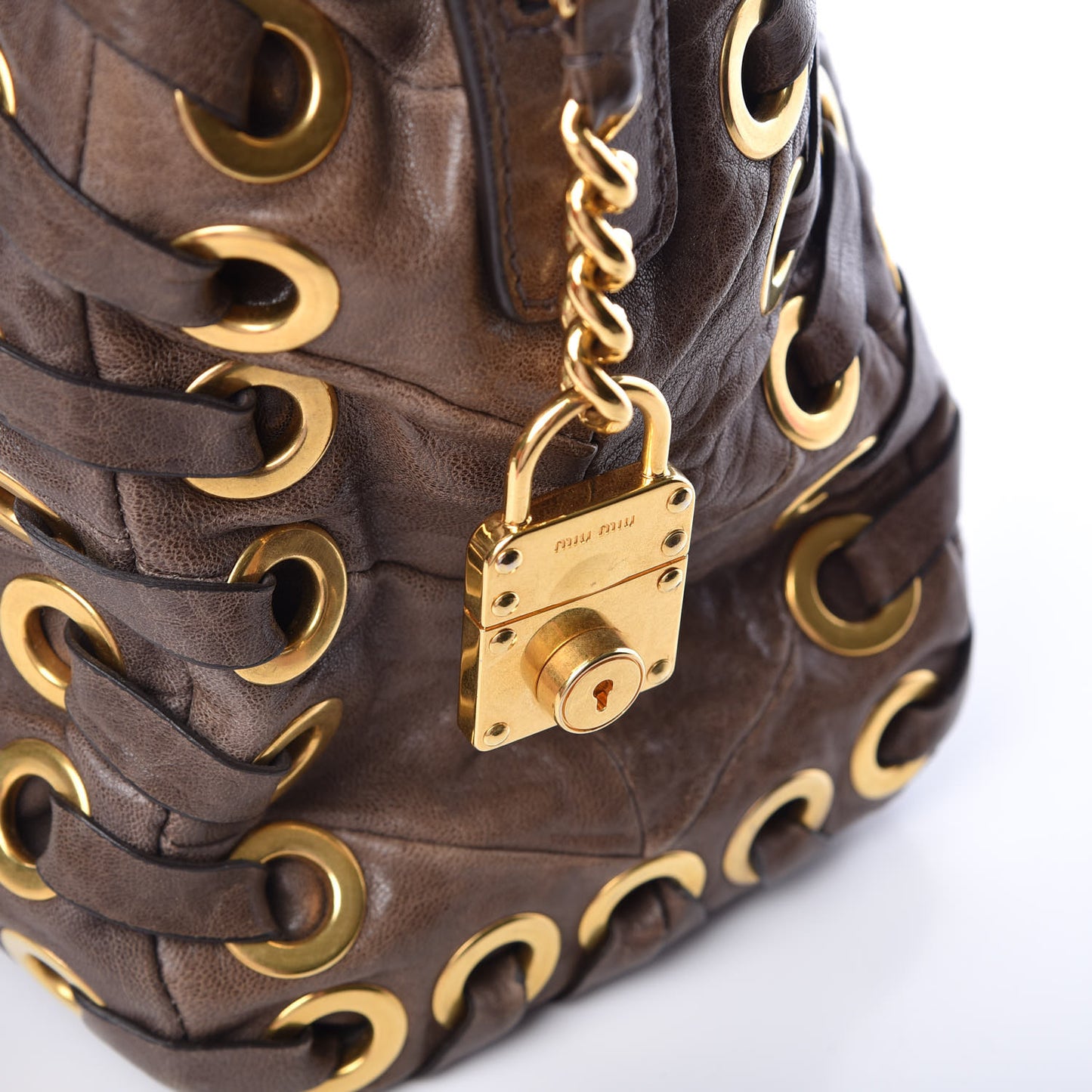 Nappa Chevron Grommet Tote