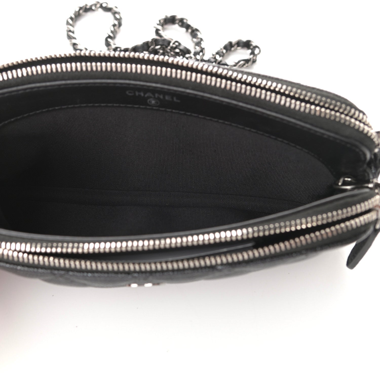 Chanel Iridescent Caviar Quilted Small Clutch With Chain Black 5 of 10