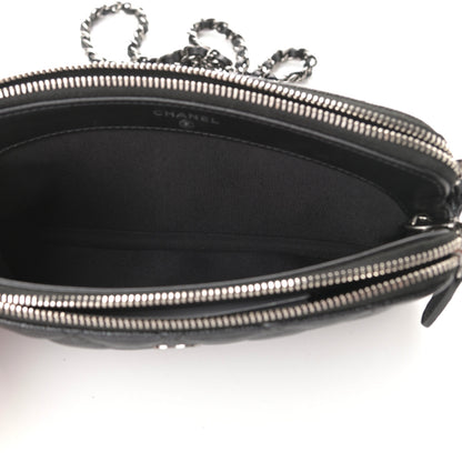 Chanel Iridescent Caviar Quilted Small Clutch With Chain Black 5 of 10