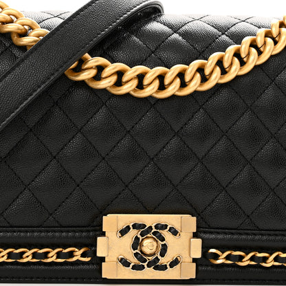 Chanel Caviar Quilted Medium Chain Around Boy Flap Black 8 of 11