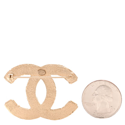 Chanel Metal Crystal Baguette CC Brooch Gold 2 of 4