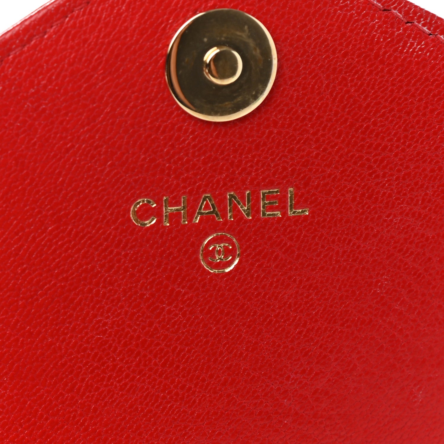Chanel Goatskin Chevron Quilted Statement Wallet On Chain WOC Red 7 of 11