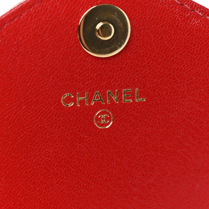 Chanel Goatskin Chevron Quilted Statement Wallet On Chain WOC Red 7 of 11