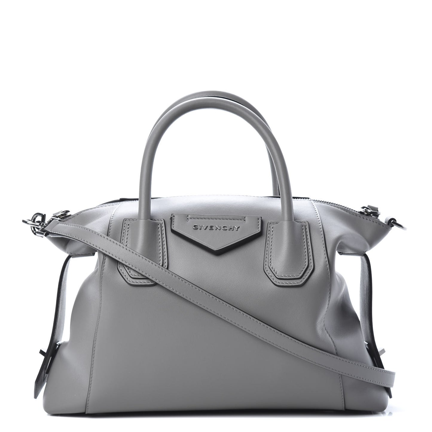 Calfskin Small Soft Antigona Pearl Grey