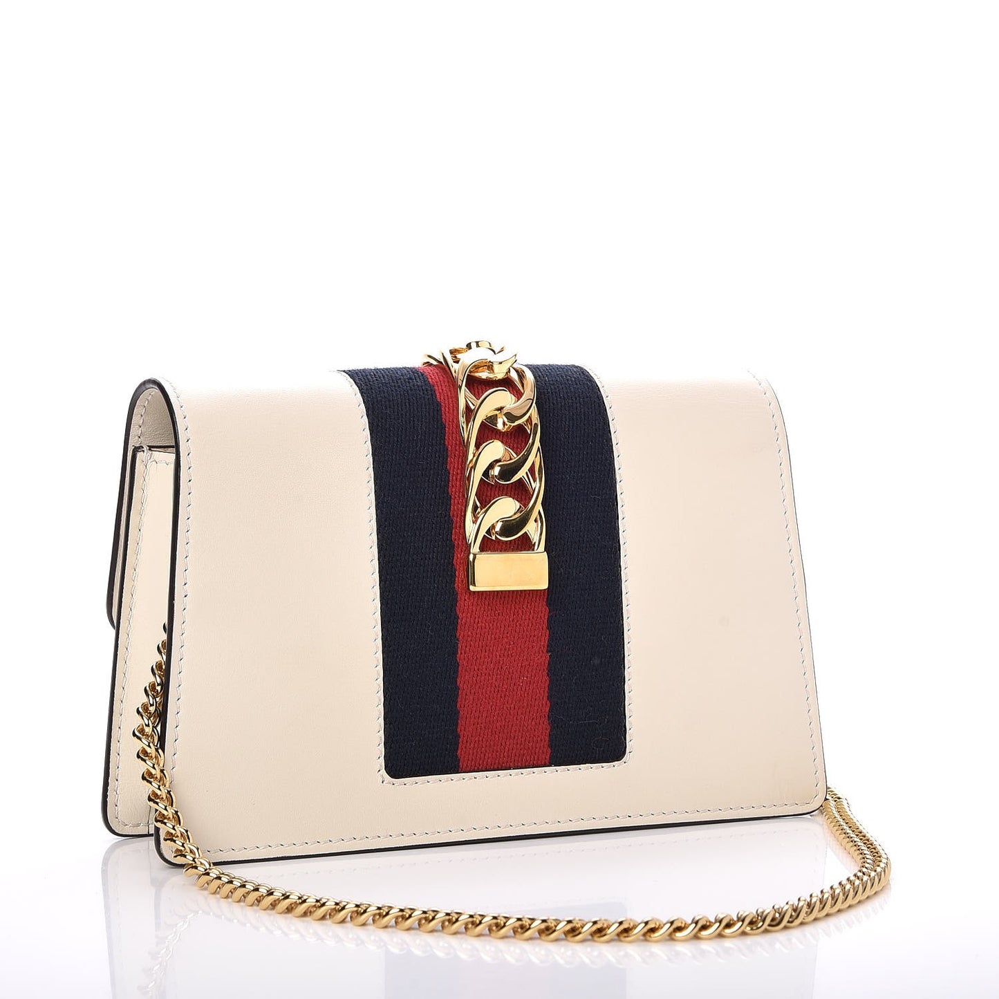 Calfskin Super Mini Sylvie Chain Shoulder Bag White