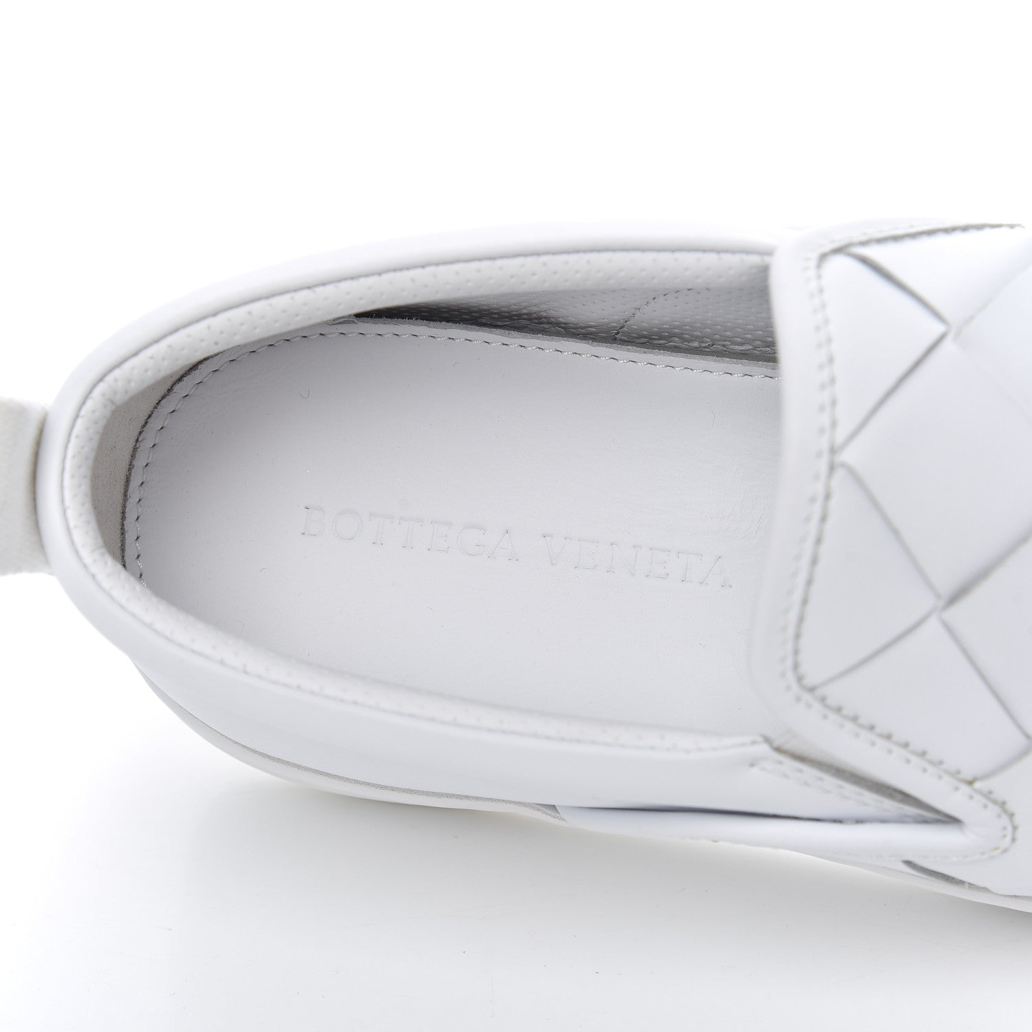Bottega Veneta Nappa Intrecciato Slip On Sneakers 39 White 6 of 12
