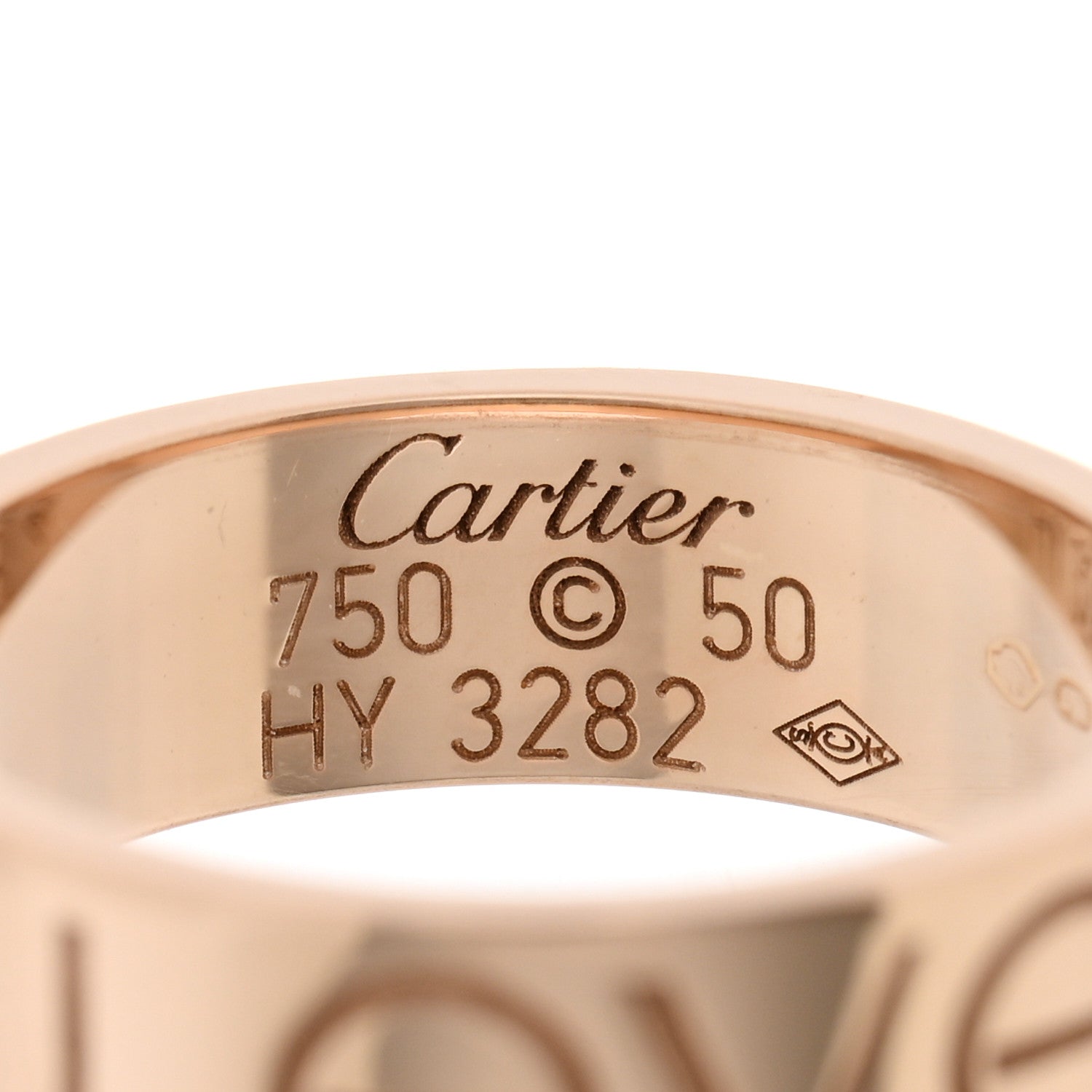 Cartier 18K Pink Gold 5.5mm Engraved LOVE Ring 50 5.25 4 of 4