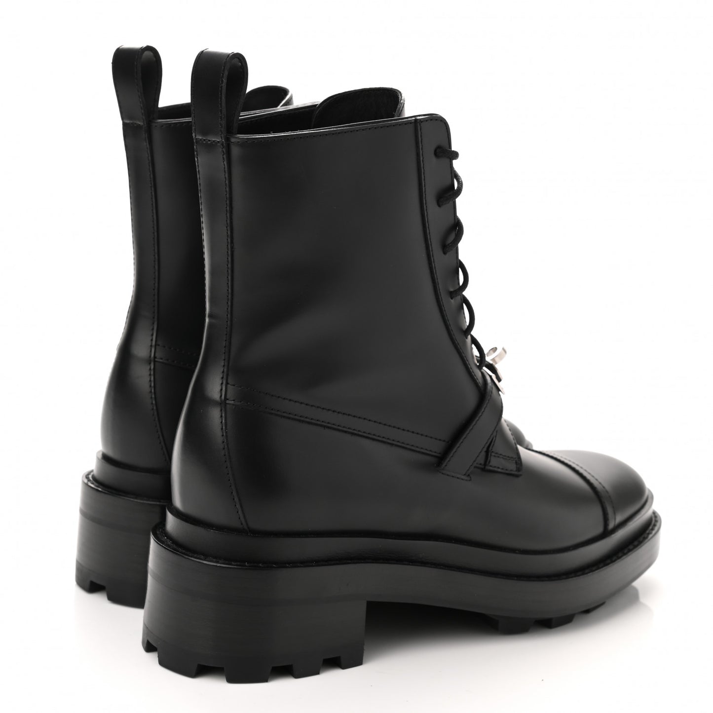 Glossed Calfskin Funk Ankle Boots 37.5 Black