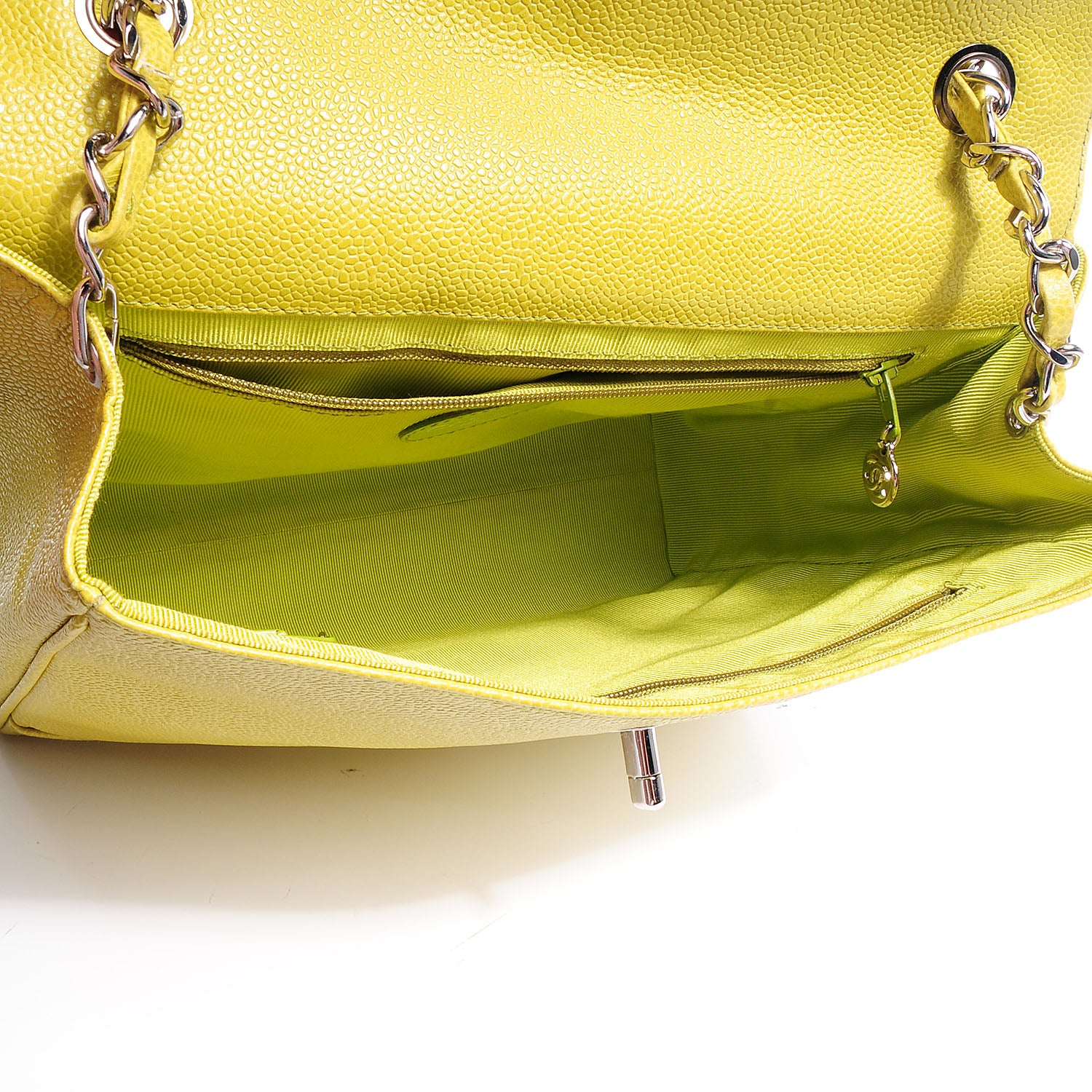 Chanel Caviar Shoulder Bag Yellow 6 of 8