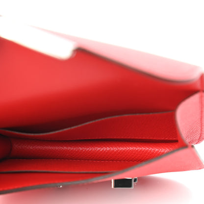 Hermes Epsom Enamel Constance Slim Wallet Rouge de Coeur Rubis 5 of 11