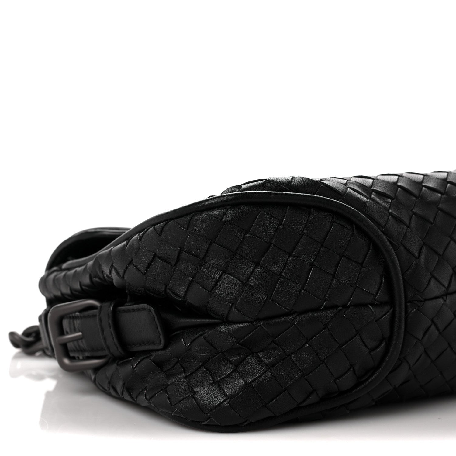 Bottega Veneta Nappa Intrecciato Rialto Shoulder Bag Black 7 of 11