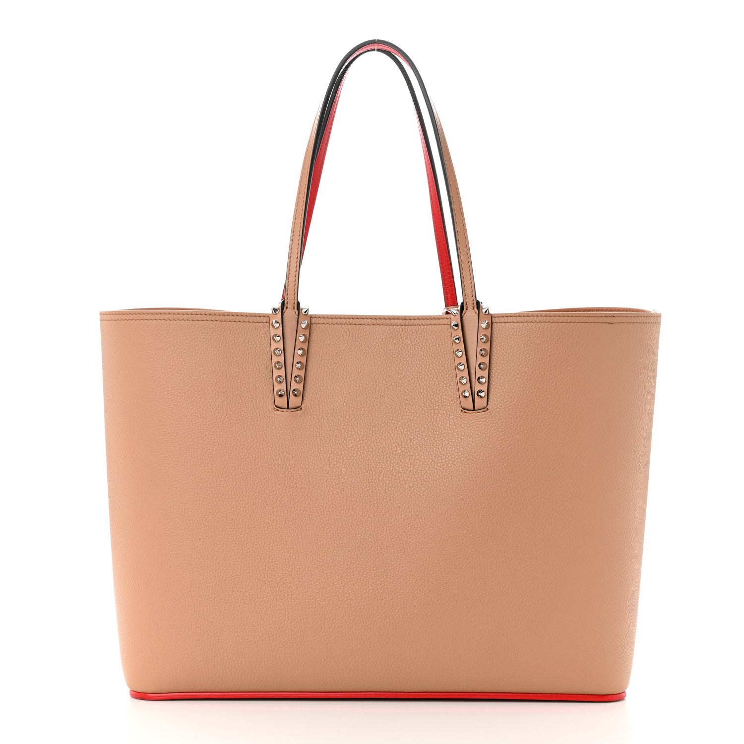 Christian Louboutin Calfskin Spikes East West Cabata Tote Nude 3 of 12