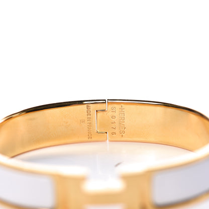 Hermes Enamel Narrow Clic Clac H Bracelet PM White 4 of 5