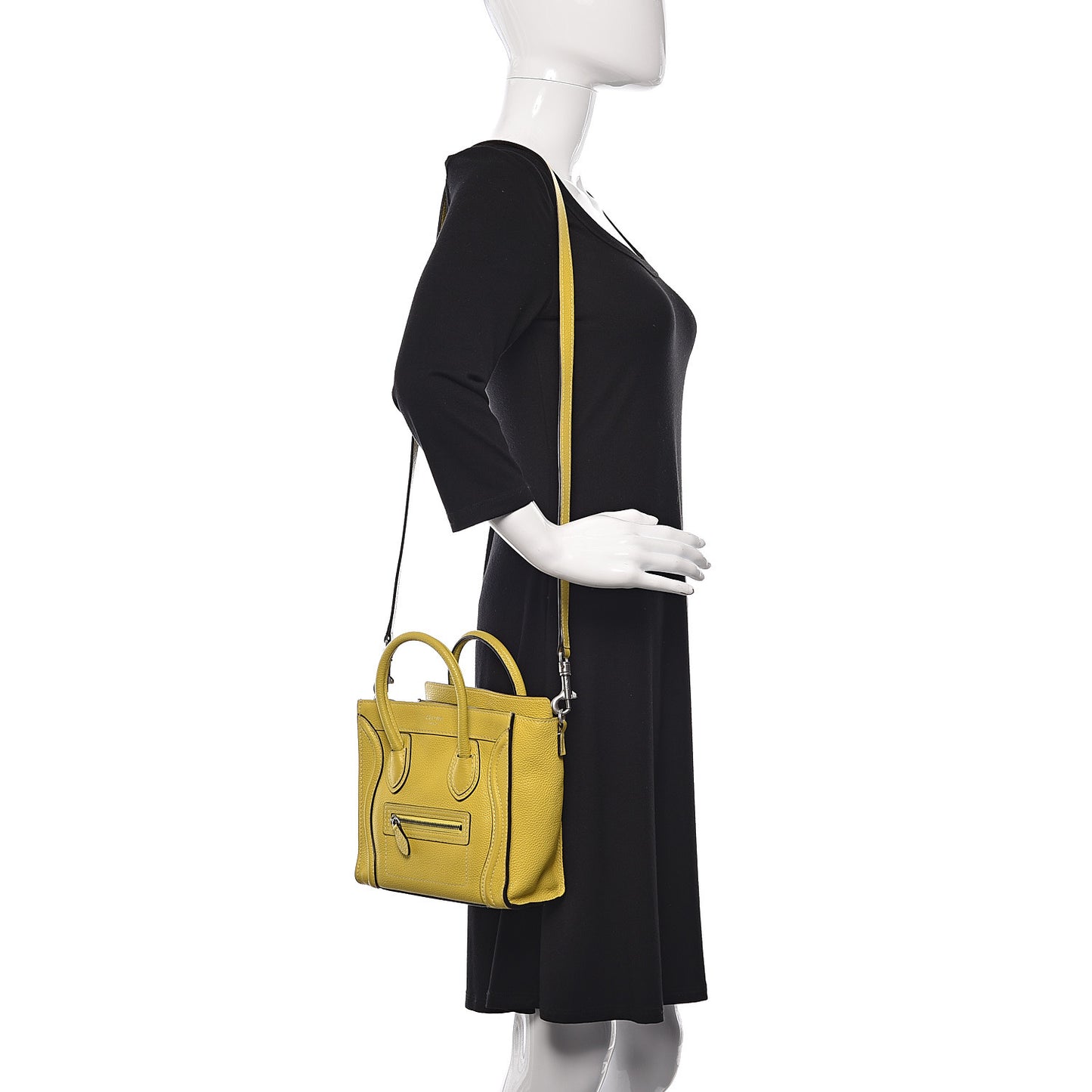 Drummed Calfskin Nano Luggage Citron