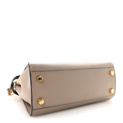 Fendi Vitello Tahiti Burro Medium Peekaboo Iconic Essentially Satchel Tortora Black 4 of 9
