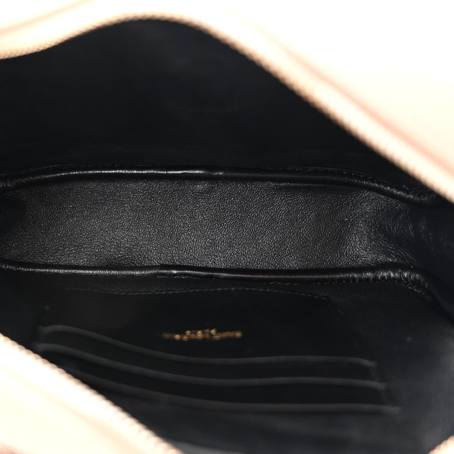 SAINT LAURENT Grain De Poudre Matelasse Monogram Mini Lou Camera Bag Dark Beige