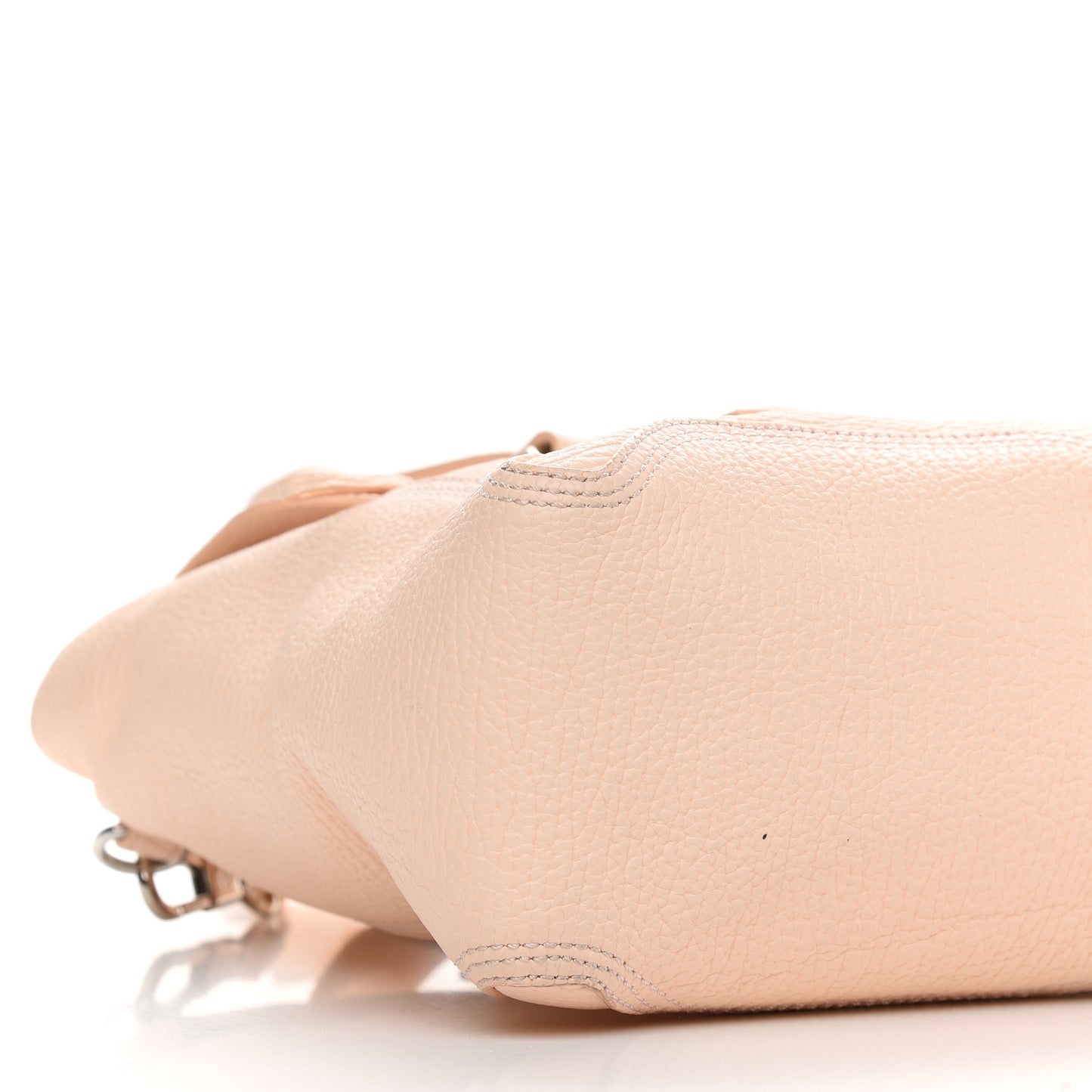 Textured Calfskin Medium Pashli Satchel White Peach