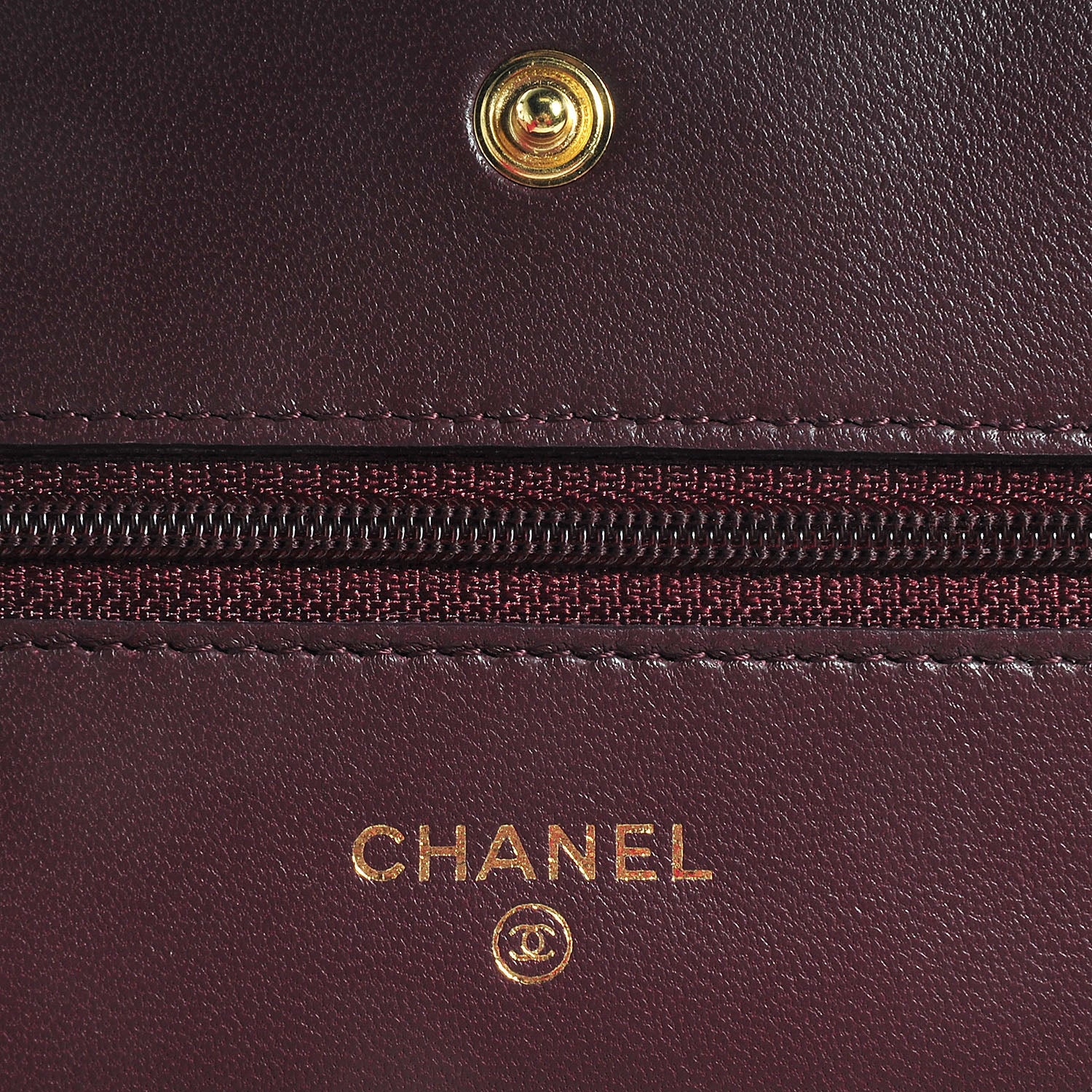 Chanel Lambskin Quilted Wallet On Chain WOC Bordeaux 5 of 9