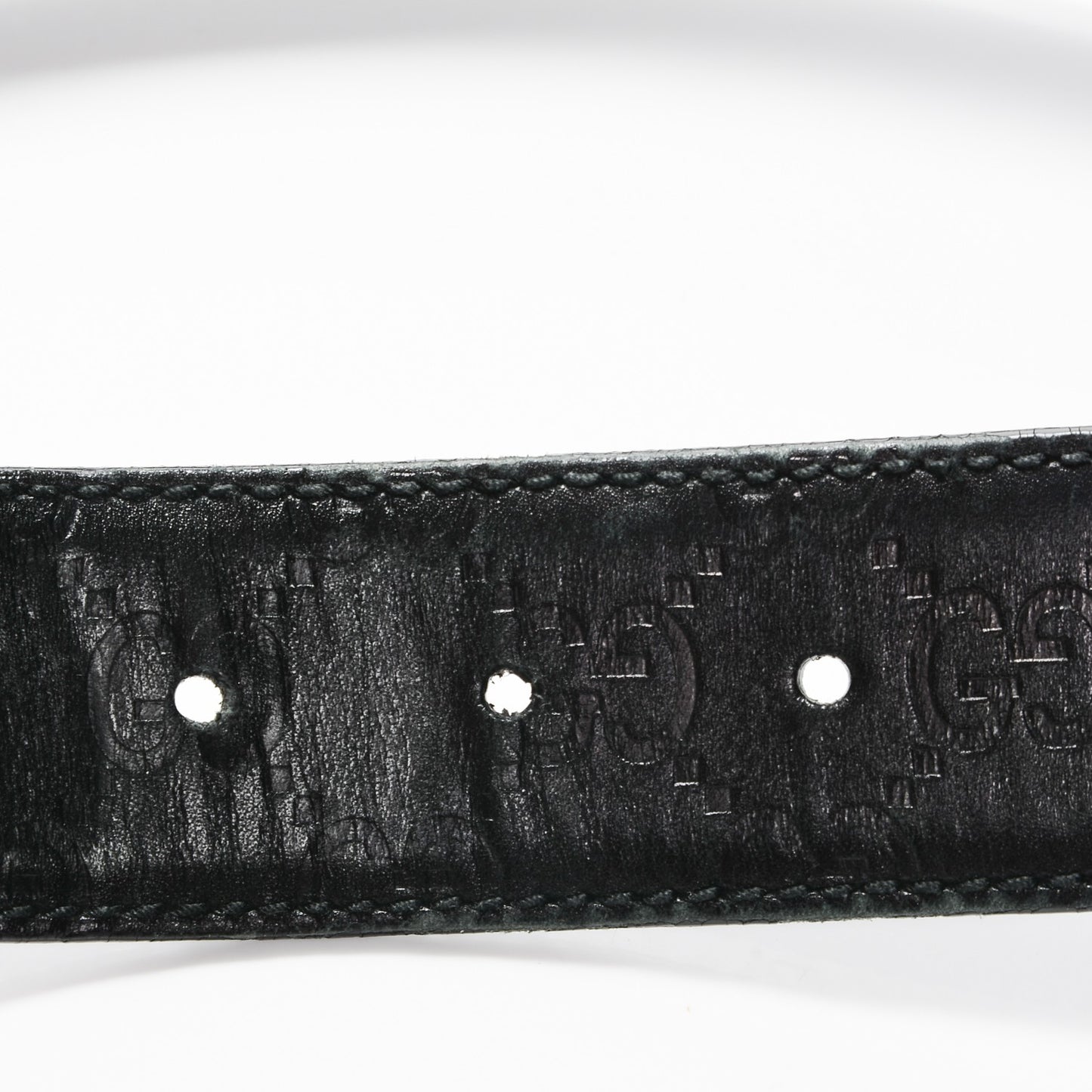 Guccissima Horsebit Buckle Belt 85 34 Black
