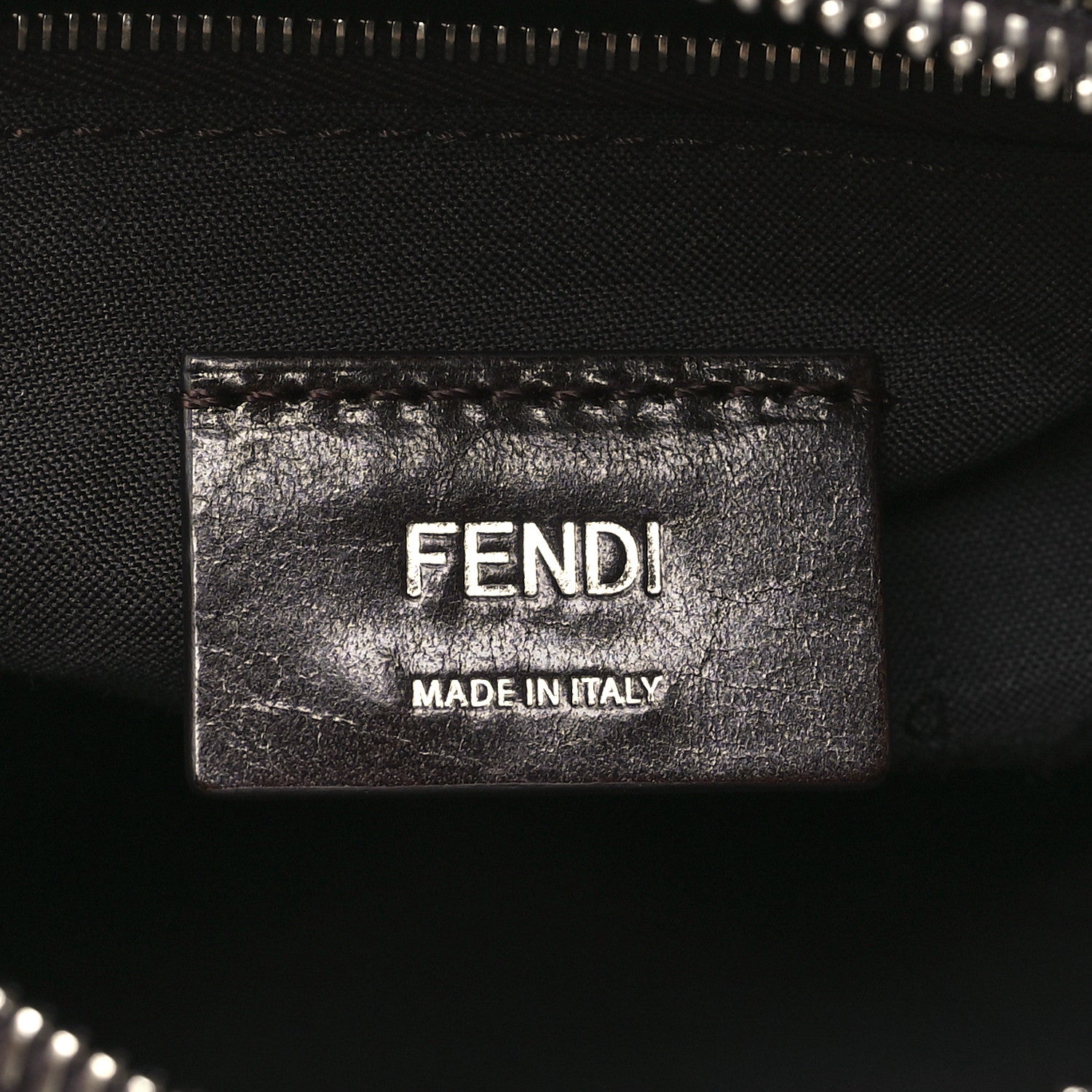 Fendi Recycled Fabric Jacquard Vitello Grace FF 1974 Mini O'Lock Bowling Bag Tobacco Moro Sand 6 of 10