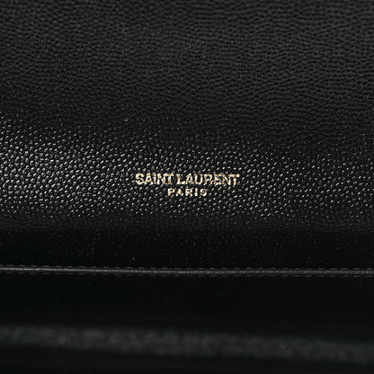 Saint Laurent Grain de Poudre Uptown Chain Wallet Black 6 of 9