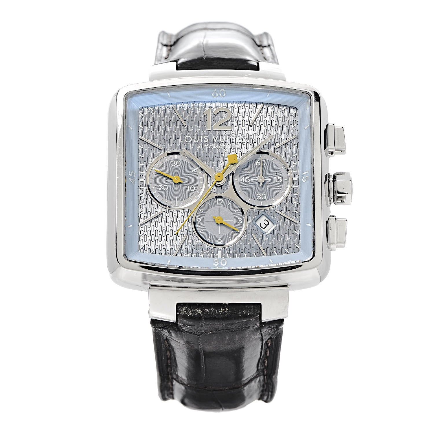 Louis Vuitton Stainless Steel Alligator 41mm Speedy Chronograph Automatic Watch Blue 1 of 9