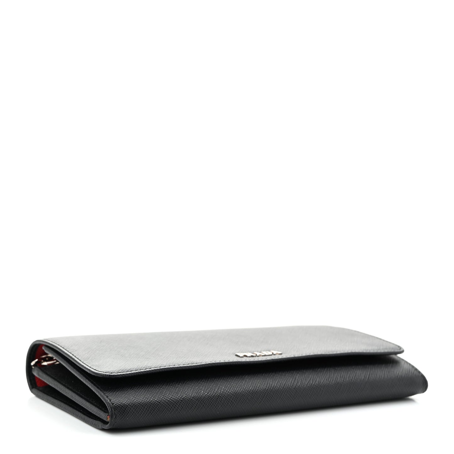 Saffiano Bi-Color Wallet On Chain Black Fuoco