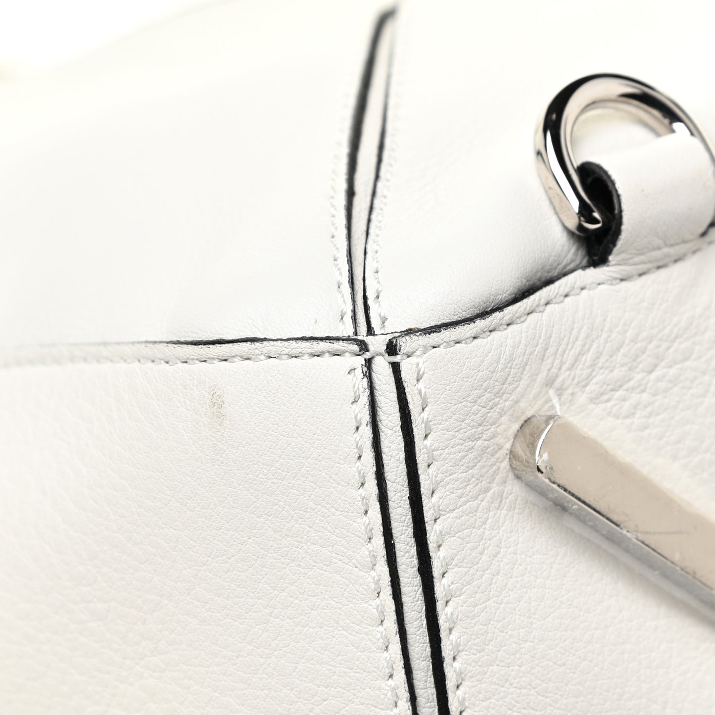 Calfskin Medium Puzzle Bag White