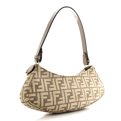Fendi Chenille Vitello King Plexiglass FF O'Lock Swing Tortora Nuvola 3 of 13