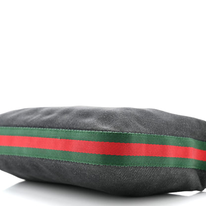 Gucci Denim Web Small Clasp Hobo Black 10 of 11