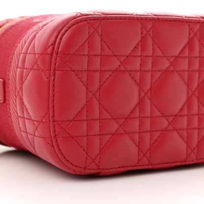 Christian Dior Lambskin Cannage Small Diortravel Vanity Case Red 8 of 9