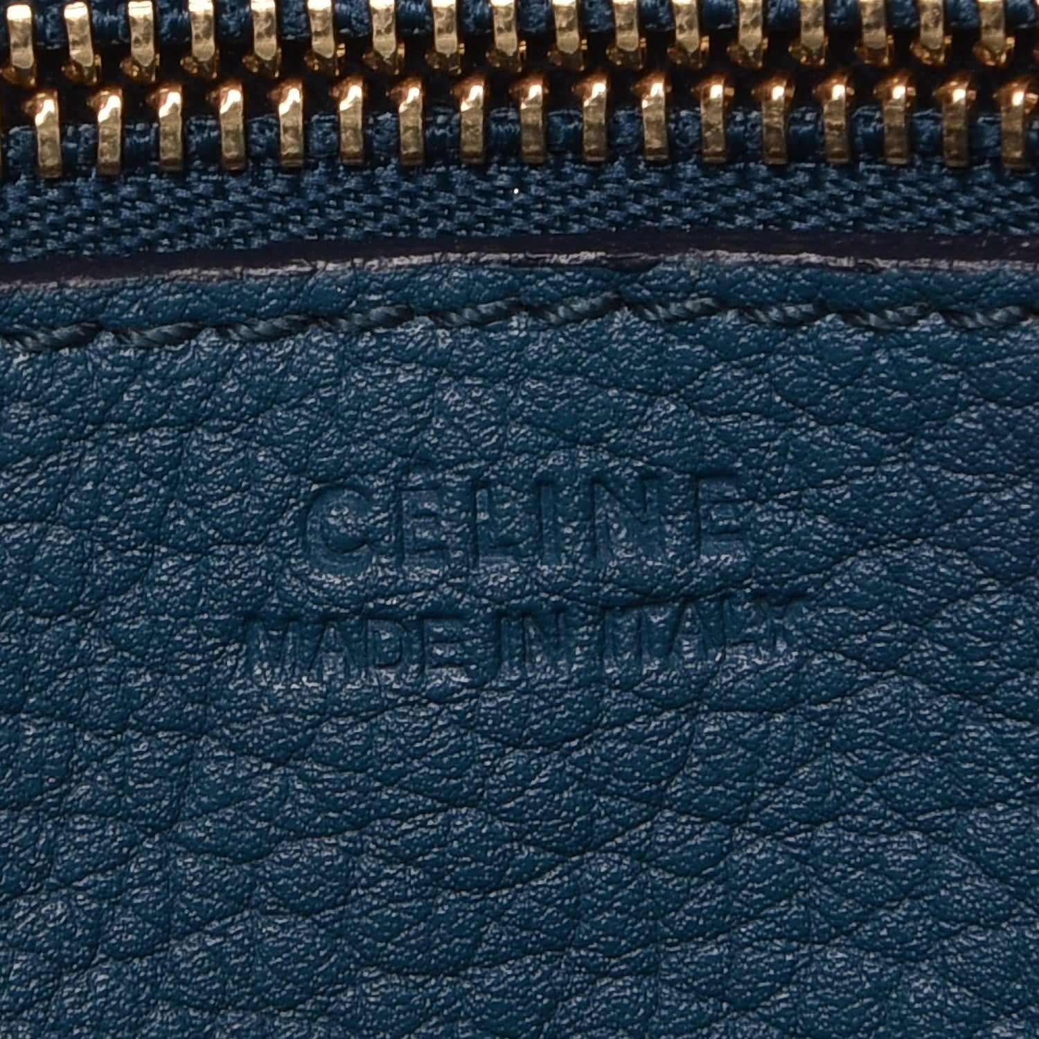 Celine Crisped Calfskin Small Tie Knot Tote Metallic Blue 7 of 9