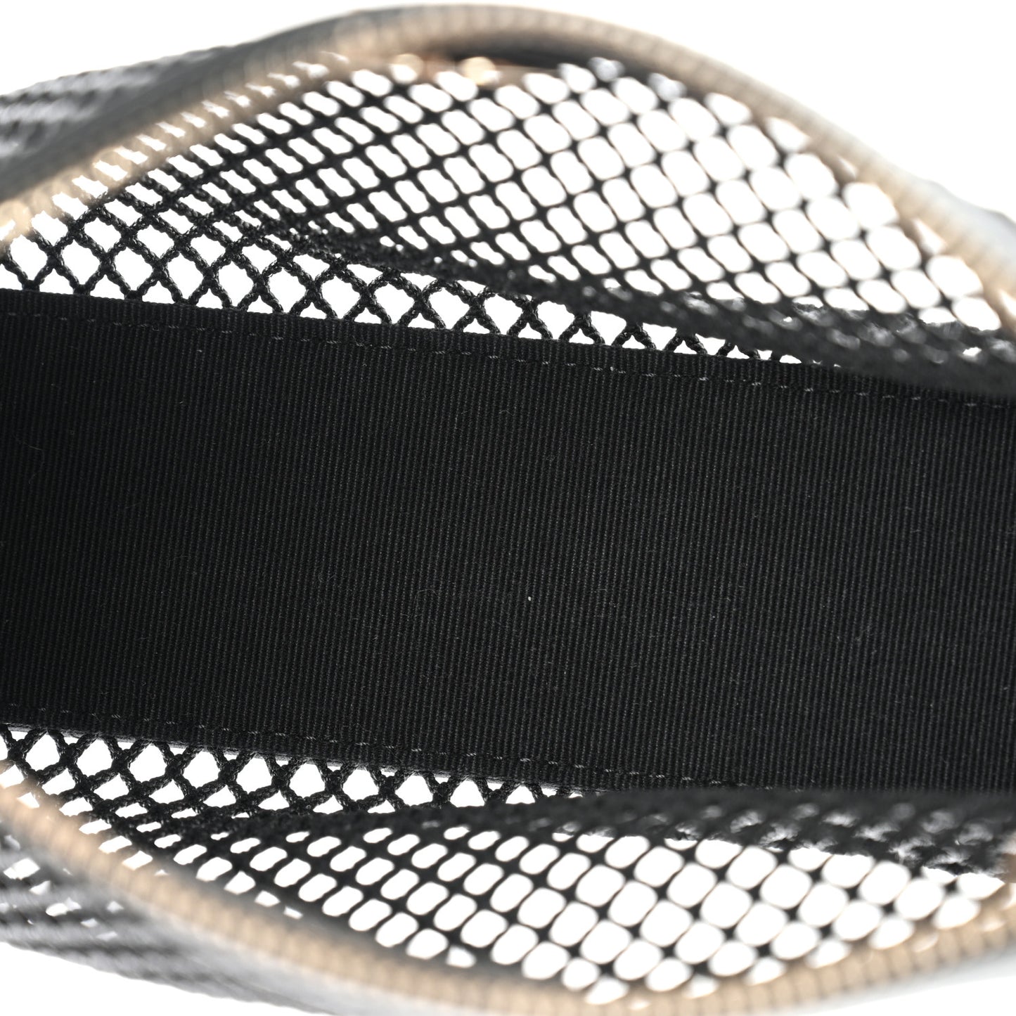 Mesh Shiny Lambskin Clutch With Chain Black