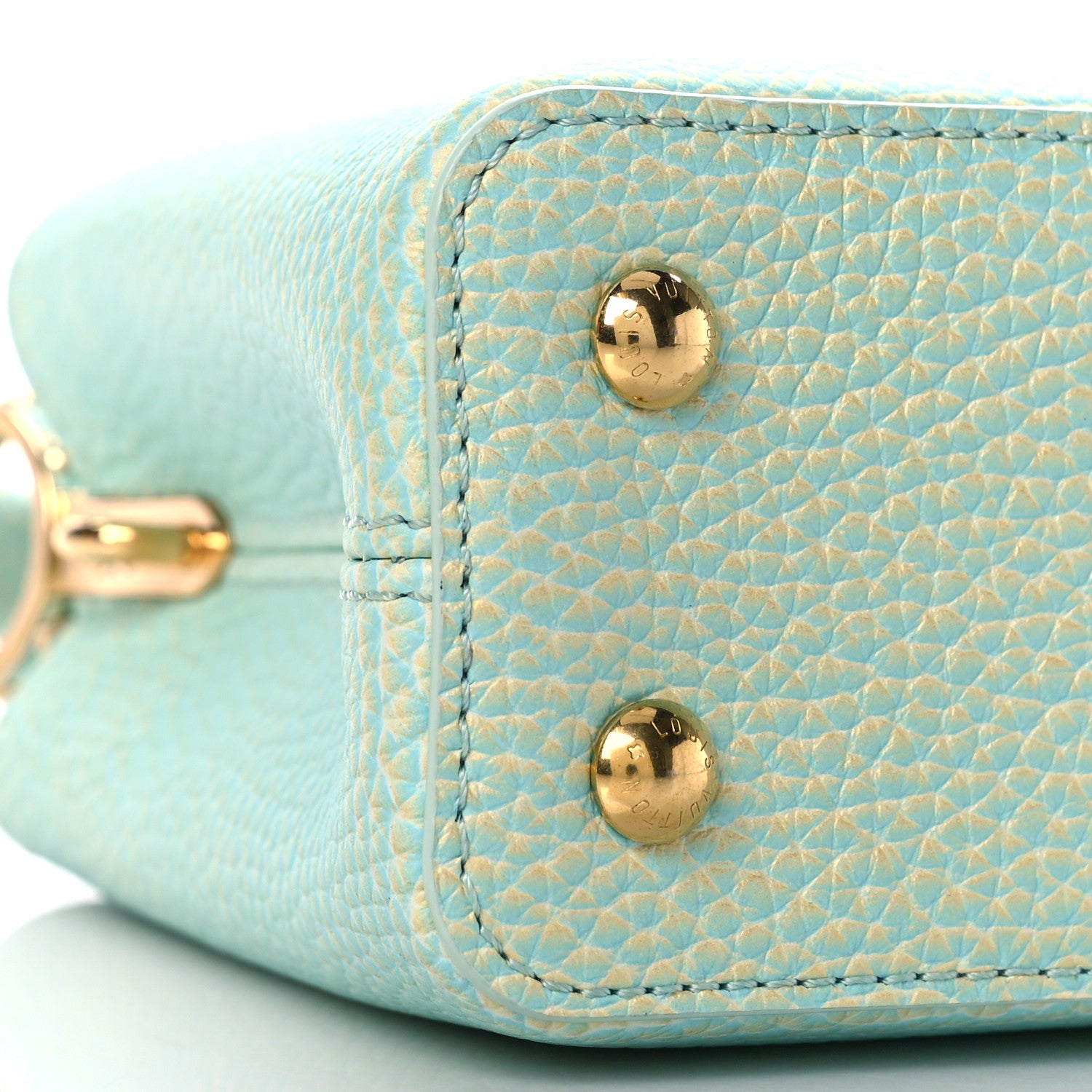 Louis Vuitton Taurillon Summer Stardust Mini Capucines Vert D'eau 7 of 9