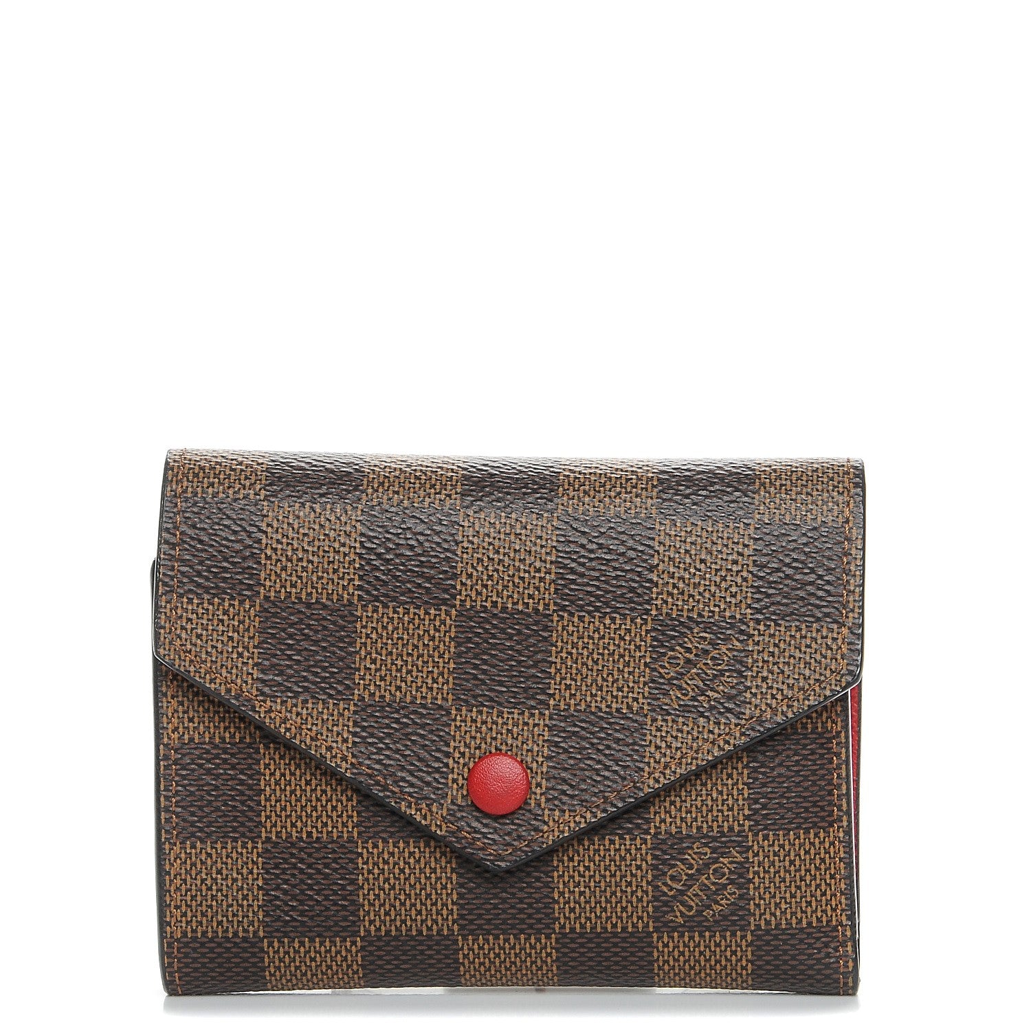 Louis Vuitton Damier Ebene Victorine Wallet Red 1 of 8
