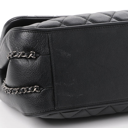 Chanel Calfskin Quilted Large Frame In Chain Flap Black 9 of 12