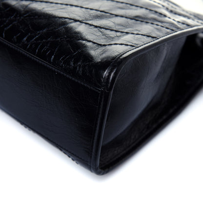 Saint Laurent Crinkled Calfskin Matelasse Monogram Medium Niki Shopper Tote Black 14 of 22