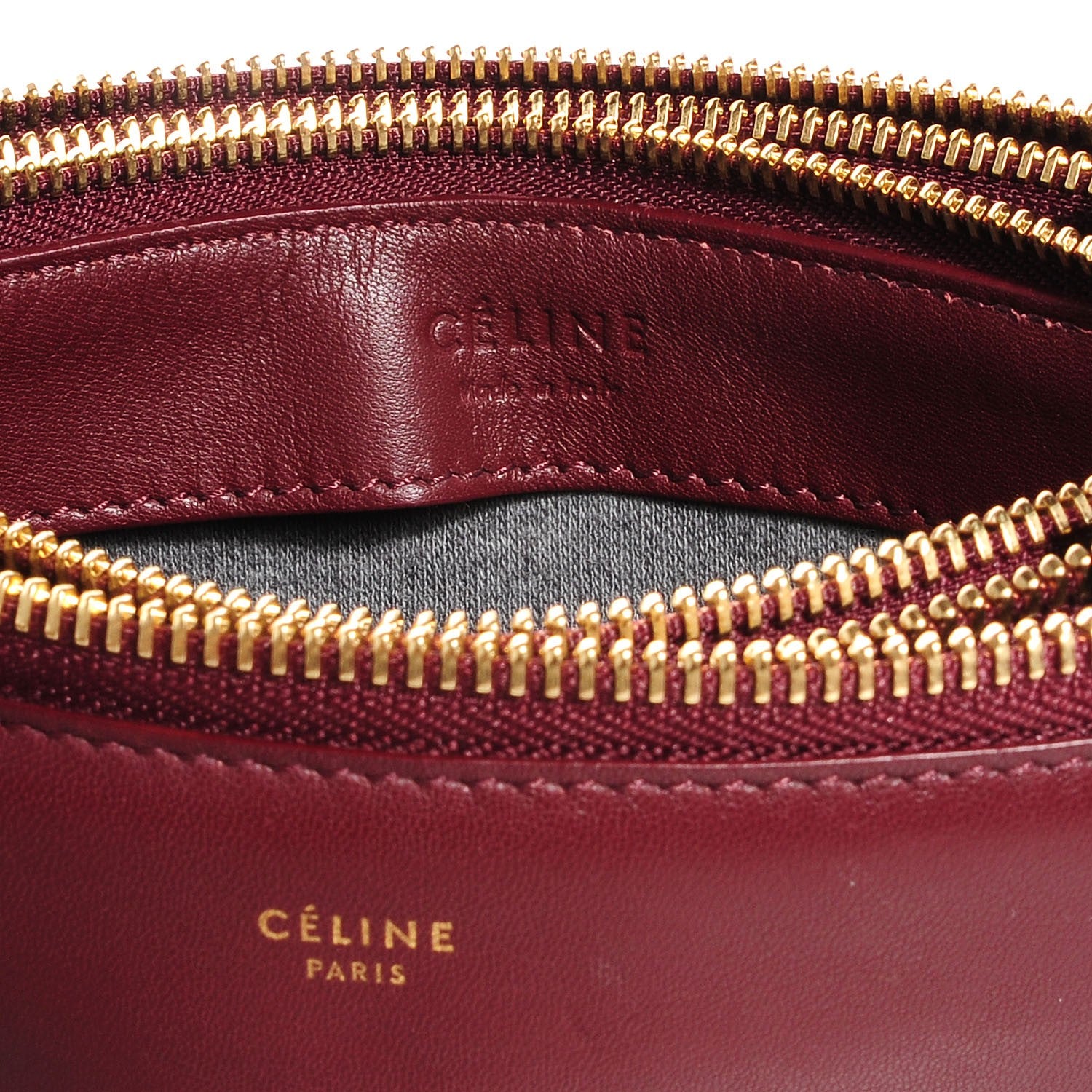 Celine Lambskin Small Trio Crossbody Bag Burgundy 5 of 8